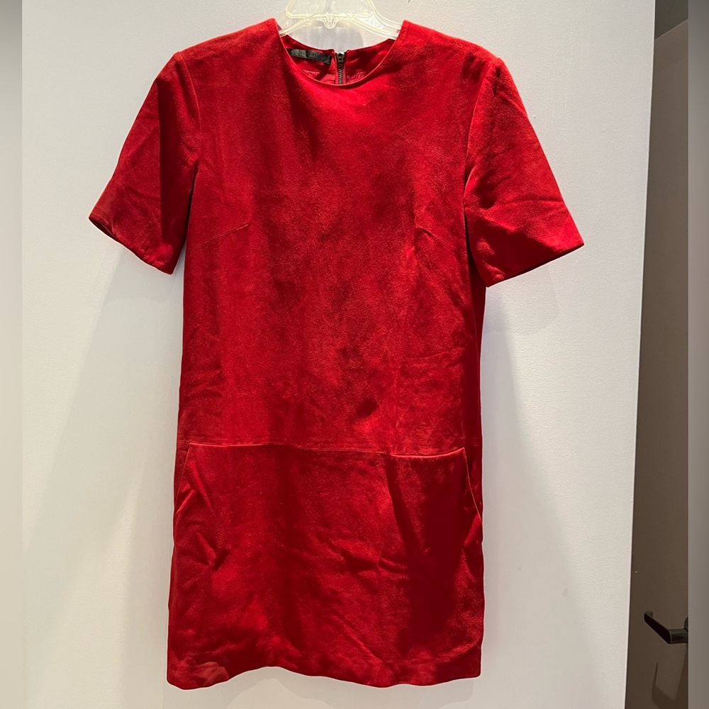 Jenni Kayne Red Suede Tunic Dress